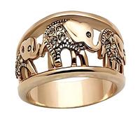Feizikaw Bague Ajustable Bague éléphant en or pour femmes éléphant classique bagues à breloques mode creuse cadeau pour adolescentes taille 6 10 (Gold, 6)