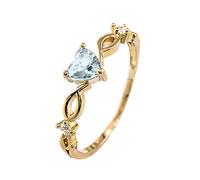 Feizikaw Bague Ajustable Femme La Forma Novia Cumpleaños Con De Con Dedo A De Anillo Joyería Romántico Piedra Sortija Corazón Circonio Mujer Rings (Blue, 5)