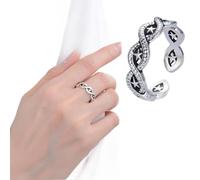 Feizikaw Bague Ajustable Femme Le design argenté de la bague étoile rétro européenne peut être associé à des vêtements décontractés pour créer une apparence plus détendue (Silver, 2x2x1cm)