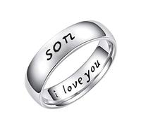 Feizikaw Bague Ajustable Une bague intéressante au design unique pour un usage quotidien (C, 1 9cm)