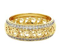 Feizikaw Bague Reglable Anneau creux de jour pour incrustation de cadeau petite Micro anneaux la Saint-Valentin (Gold, 8)