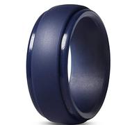 Feizikaw Bague Reglable Bagues de fiançailles pour hommes Occident Couples Alliances rondes en caoutchouc (G, One Size)