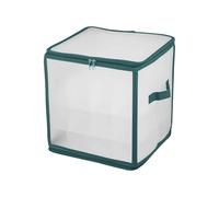Feizikaw Boite à Rangement Rangement pour décorations de Noël à 64 grilles en PVC Transparent pour lumières et suspensions Organisateur idéal pour Les décorations de Vacances (Green, 30x30x30cm)