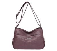 Feizikaw Bolso Bandolera de Lona Informal Sac à bandoulière pour femmes, nouveau modèle à la mode, rétro, couleur unie, grande capacité, fermeture éclair, sac messager polyvalent (Purple, One Size)