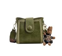 Feizikaw Bolso Bandolera de Lona Informal Sac à bandoulière tendance pour femme Sac en PU fourre-tout de grande capacité courses pour étudiant Mombag (Green, One Size)