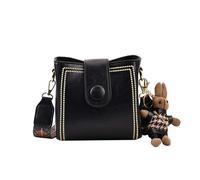 Feizikaw Bolso Bandolera de Lona Informal Sac à bandoulière tendance pour femme Sac en PU fourre-tout de grande capacité courses pour étudiant Mombag (Black, One Size)