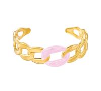 Feizikaw Bracelet Bracelet de conception de chaîne cubaine à ouverture réglable, accessoires haut de gamme à la mode pour femmes et filles (C, 6.5cm)
