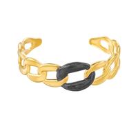 Feizikaw Bracelet Bracelet de conception de chaîne cubaine à ouverture réglable, accessoires haut de gamme à la mode pour femmes et filles (B, 6.5cm)