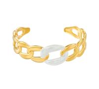 Feizikaw Bracelet Bracelet de conception de chaîne cubaine à ouverture réglable, accessoires haut de gamme à la mode pour femmes et filles (A, 6.5cm)