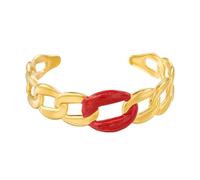 Feizikaw Bracelet Bracelet de conception de chaîne cubaine à ouverture réglable, accessoires haut de gamme à la mode pour femmes et filles (D, 6.5cm)
