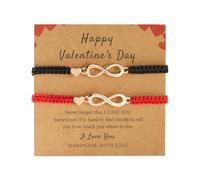 Feizikaw Bracelet Femme Argent Lot de 2 bracelets porte-bonheur infini à ouverture réglable, accessoires tendance haut de gamme pour femmes et filles (C, 18-26cm)