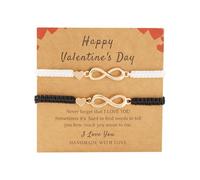 Feizikaw Bracelet Femme Argent Lot de 2 bracelets porte-bonheur infini à ouverture réglable, accessoires tendance haut de gamme pour femmes et filles (D, 18-26cm)