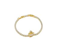 Feizikaw Cadeau Maitresse D'école Bracelet en acier inoxydable haut de gamme pour femme, ne se décolore pas, tendance, polyvalent, ouvert, pour les déplacements (Gold, 12cm)