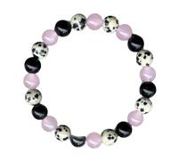 Feizikaw Cadeaux Femme Bracelet Reiki infusé pour libérer les blessures du passé Bijoux Reiki Bracelets en pierres précieuses Bracelets en cristal (Black, length-20cm)