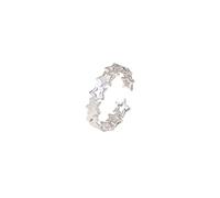 Feizikaw Cadeaux pour Petits Amis Anneau réglable ouvert creux étoile à cinq branches anneau femmes hommes fête Couple anneaux (SL1, A)