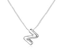 Feizikaw Collier ajustable élégant femmes modernes Collier en argent avec des mots pour les femmes à la mode avec des initiales Un cadeau pour les femmes adolescentes et (Z, 1.8x1.5cm)