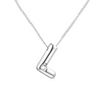 Feizikaw Collier ajustable élégant femmes modernes Collier en argent avec des mots pour les femmes à la mode avec des initiales Un cadeau pour les femmes adolescentes et (L, 1.8x1.5cm)