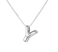 Feizikaw Collier ajustable élégant femmes modernes Collier en argent avec des mots pour les femmes à la mode avec des initiales Un cadeau pour les femmes adolescentes et (Y, 1.8x1.5cm)