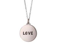 Feizikaw Collier ajustable élégant femmes sobres Amoureux Amour Coeur Circulaire Transfert De Chaleur Consommable Collier Argent Cadeau de Saint Valentin (B, 3x3x2)
