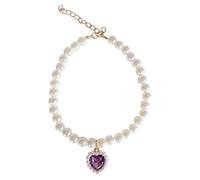 Feizikaw Collier Argent Collier de perles élégant pour de chat élégant avec breloque pour un look unique (Light Purple, C)