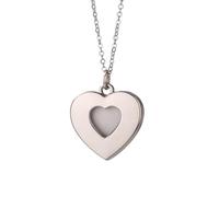 Feizikaw Collier Femme Amoureux Amour Coeur Circulaire Transfert De Chaleur Consommable Collier Argent Cadeau de Saint Valentin (A, 3x2 8x2)