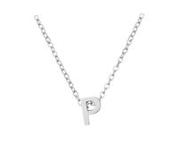 Feizikaw Collier Femme Colliers initiaux en argent délicat pour femmes colliers en argent pour femmes AZ 26 Alphabet initiaux adolescentes bijoux (P, One Size)