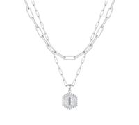 Feizikaw Collier Pendentif Dainty Silver Initial Necklaces For Women Silver Necklaces For Women A Z 26 Alphabet Initial Teen Girls Jewelry (I, 50cm)