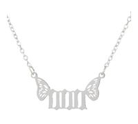 Feizikaw Collier pour Femme Collier pendentif numéro ange lumineux en acier inoxydable pour femme 000 999 (A, One Size)