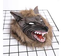 Feizikaw Deguisement Adulte Halloween Party Wolf Cosplay for and Costume Halloween Head Mask (Brown-E, One Size)