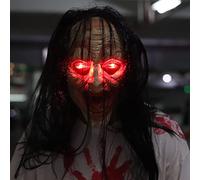 Feizikaw Halloween Horreur Set Scary Eyes Bloody Scary Headgear Halloween Scary with Glowing Face Mask (a-B, One Size)