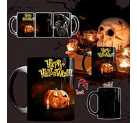 Feizikaw Halloween Mug Halloween Series Horror Mug Color Changing Ceramic Thermal Cup (Black, One Size)