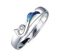Feizikaw Lot De Bague Bague Une Paire D'hommes Et De Femmes En Argent Léger Luxe Senior Sens Design Couple D'amour Ancien (B, One Size)