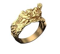 Feizikaw Lot De Bague Cadeau de la Saint-Valentin hommes et femmes Couple anneaux exagéré bague série d'amour (Gold, 10)