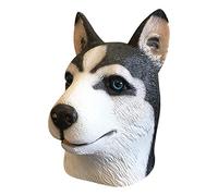 Feizikaw Masque Deguisement Adulte Couvre-Chef pour Chien d'halloween Tête de Chien Couverture de tête d'animal Couvre-Chef en Latex * 1pcs (Black #3, One Size)