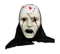 Feizikaw Masque d'halloween en Latex Fêtes d'halloween, farces et grimaces effrayantes et Invocation d'âmes (White-d, 16.5cm)