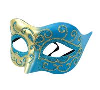 Feizikaw Masque Vénitien Mascarade Mardi Pour Hommes Et Vert Pour Fête Femmes Mascarade Costume Accessoire De Fête Petit Oeil De Beauté Peint Poussière D'or Demi Visage(A,One Size)