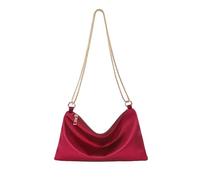 Feizikaw Sac à bandoulière multi-usage Sacs à bandoulière tendance pour les déplacements quotidiens, élégants, en fausse soie, avec fermeture éclair, pour les tenues, compagnon (Red, One Size)