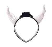Feizikaw Serre-tête LED gothique diable à cornes de mouton - Accessoire de cosplay lumineux pour Halloween, fête, danse, boîte de nuit, séance photo et spectacles