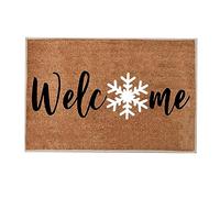 Feizikaw Tapis Intérieur Et Extérieur Noël Joy Tapis Rouge et Vert Joyeux Noël Paillasson Chambre Paillasson Bienvenue à la Maison Bienvenue Drôle Nouvelle Maison de Porte