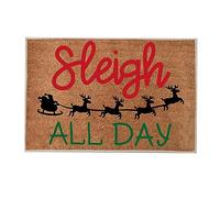 Feizikaw Tapis Intérieur Et Extérieur Noël Joy Tapis Rouge et Vert Joyeux Noël Paillasson Chambre Paillasson Bienvenue à la Maison Bienvenue Drôle Nouvelle Maison de Porte