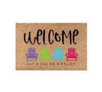 Feizikaw Tapis Moderne Tapis de Sol de Bienvenue Porte décoratif d'été Bienvenue pour intérieur extérieur Salle Bain Cuisine drôle paillasson Mignon paillasson Bonjour entrée d'été