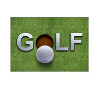 Feizikaw Tapis pour Chambre Tapis de Porte en Velours Cristal imprimé Green Court G Olf Ba LL, de Bienvenue Sportif Amusant pour Porte d'entrée, d'entrée antidérapant, paillasson Sol entrée