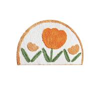 Feizikaw Tapis pour Chambre Tapis de Salle de Bain Demi- Bain Mignon Soleil rétro bohème Maison Salle décor Petit coloré Amusant Semi-Rond Douche drôle Lavable Chambre