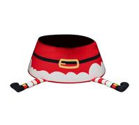 Feizikaw Weihnachtsdeko Jupe de sapin de Noël imprimée à paillettes - Tablier de sapin de Noël - Décorations de scène - Accessoires de mise en page (A, taille unique)