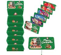 Feizikaw Weihnachtsmann-Tischdekorationen 2026 Cr Eative Ca Sh Surprise Enveloppe Mo ou Gi Ft porte-cartes avec 6 emplacements pour cartes surprise de Noël (vert, A)