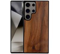 FEJUC Coque compatible avec Samsung Galaxy S24 Ultra, bois véritable naturel et pare-chocs en TPU, coque hybride durable et résistante aux chocs, coque de protection en bois pour Galaxy S24 Ultra