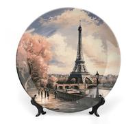 FekiLoot Assiette décorative ronde en céramique avec présentoir pour salade et dessert, décoration artistique pour cuisine, salle à manger, armoire à vin, 20,3 cm