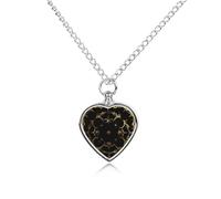 FekiLoot Bijoux de crémation pour animaux de compagnie avec fond noir et doré - Collier personnalisé pour cendres de chien - Collier urne en forme de cœur pour femme - Avec entonnoir