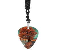 FekiLoot Collier en acier titane avec pendentif en forme d'érable en automne, pour amateurs de musique rock, collier personnalisé pour homme et femme