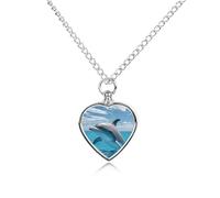 FekiLoot Collier personnalisé avec pendentif en forme de dauphin de l'océan qui vous regarde, urne funéraire, souvenir de crémation pour animal domestique, cadeau pour perte de chien